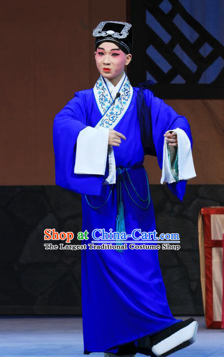 Linjiang Post Chinese Ping Opera Xiaosheng Costumes and Headwear Pingju Opera Scholar Cui Tong Apparels Clothing