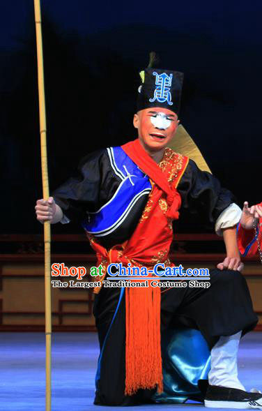 Linjiang Post Chinese Ping Opera Figurant Man Costumes and Headwear Pingju Opera Soldier Apparels Clothing