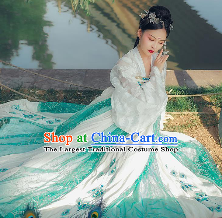 Traditional Chinese Hanfu Dress Tang Dynasty Royal Princess Historical Costumes Ancient Goddess Embroidered Apparels