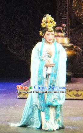 Chinese Shaoxing Opera Court Lady Diva Costumes Yue Opera Hua Tan Zhen Huan Apparels Garment Imperial Consort Dress and Headpieces