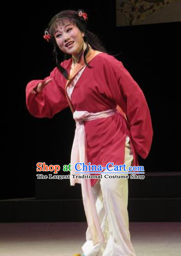Chinese Yue Opera Wa Wa Sheng Costumes Garment Shuang Yu Chan Shaoxing Opera Clothing Young Boy Apparels and Headwear