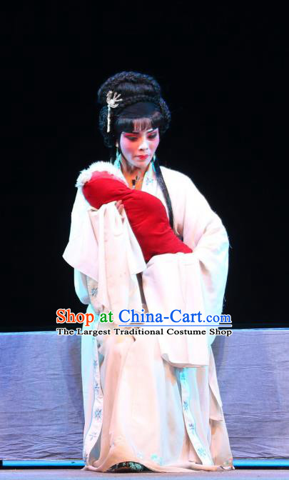 Chinese Shaoxing Opera Distress Maiden Dress Garment A Tragic Marriage Yue Opera Dan Wang Lianjuan Costumes Apparels and Headpiece