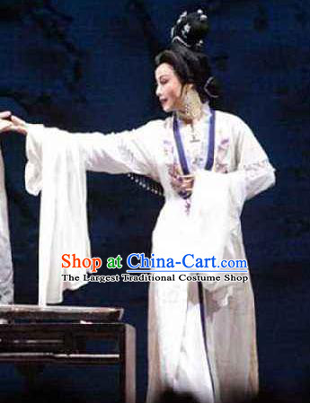 Chinese Shaoxing Opera Noble Dame Young Lady Dress Garment Yue Opera Lu You And Tang Wan Costumes Actress Hua Dan Apparels and Headpieces