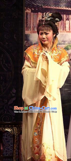 Chinese Shaoxing Opera Young Mistress Embroidered Dress Yue Opera Wu Nv Bai Shou Costumes Garment Noble Female Apparels and Headpieces