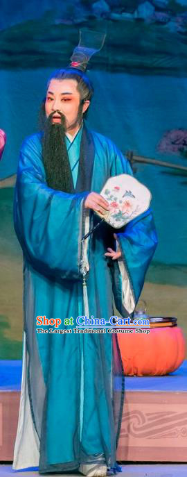 Chinese Yue Opera Philosopher Apparels Costumes and Headpiece Hu Die Meng Butterfly Dream Shaoxing Opera Laosheng Elderly Man Zhuang Zhou Garment