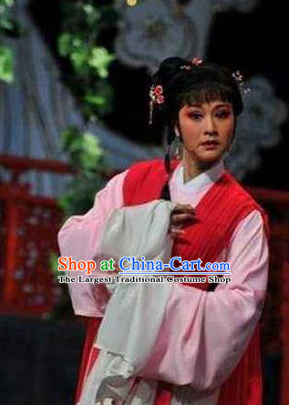 Chinese Shaoxing Opera Young Lady Apparels From Love to Patriotism Deliver the Messenger Costumes and Hair Accessories Yue Opera Xiaodan Dress Garment