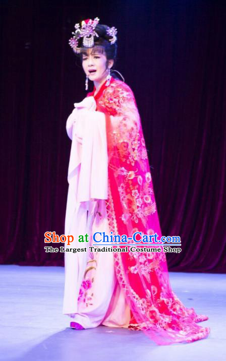 Chinese Shaoxing Opera Courtesan Du Shiniang Costumes and Headpieces The Beautiful Courtesan Yue Opera Hua Tan Dress Actress Garment Apparels