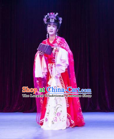 Chinese Shaoxing Opera Courtesan Du Shiniang Costumes and Headpieces The Beautiful Courtesan Yue Opera Hua Tan Dress Actress Garment Apparels
