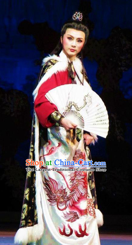 Zhuang Yuan Da Geng Chinese Yue Opera Wu Sheng Garment and Headwear Shaoxing Opera Martial Male Costumes Apparels with Cloak