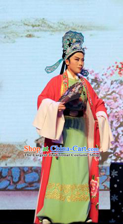 He Wenxiu Chinese Yue Opera Bully Garment Costumes and Headwear Shaoxing Opera Xiaosheng Young Male Zhang Tang Apparels