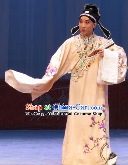 San Kan Yu Mei Chinese Ping Opera Xiaosheng Costumes and Headwear Pingju Opera Young Male Apparels Scholar Clothing