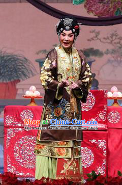 Chinese Beijing Opera Dame Apparels Costumes and Headdress Tell On Sargam Traditional Peking Opera Pantaloon Dress Elderly Woman Garment