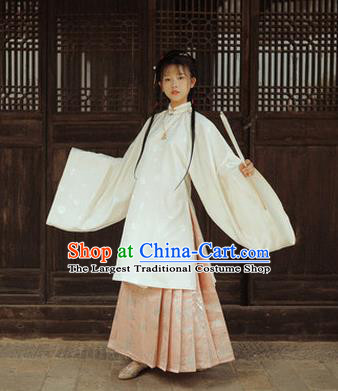 Chinese Traditional Ming Dynasty Aristocratic Lady Apparels Historical Costumes Ancient Princess Hanfu Dress Nobility Female Garment Blouse and Skirt