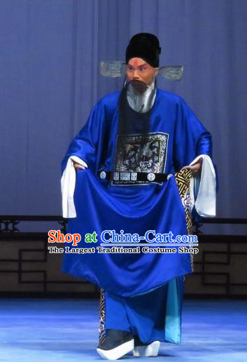 Tao Li Mei Chinese Ping Opera Official Costumes and Headwear Pingju Opera Laosheng Minister Apparels Clothing