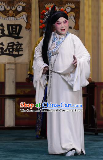 Xie Yaohuan Chinese Peking Opera Young Male Garment Costumes and Headwear Beijing Opera Apparels Prisoner Ruan Hua Clothing