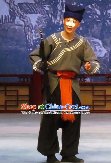 Southeast Fly the Peacocks Chinese Ping Opera Figurant Male Garment Costumes and Headwear Pingju Opera Chou Role Apparels Clothing