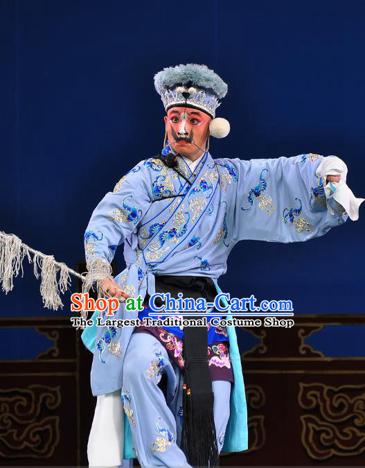 Nine Dragons Cup Chinese Peking Opera Thief Garment Costumes and Headwear Beijing Opera Wusheng Apparels Takefu Clothing