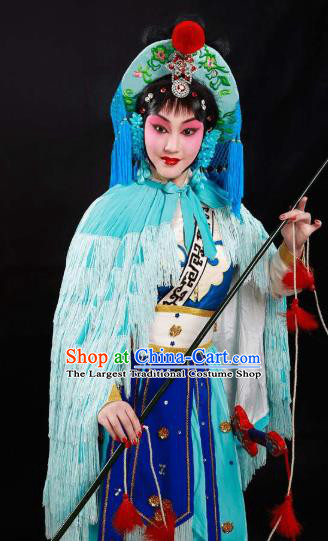 Chinese Beijing Opera Diva Apparels Lian Jinfeng Costumes and Headdress Traditional Peking Opera Fisher Maiden Dress Country Woman Garment