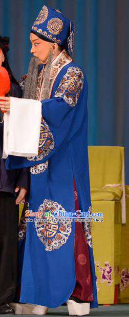 Zhu Sha Zhi Chinese Peking Opera Prefecture Han Tingfeng Garment Costumes and Headwear Beijing Opera Laosheng Apparels Elderly Male Clothing