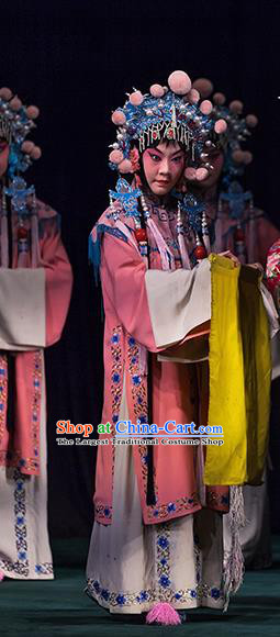 Chinese Ping Opera Qin Xianglian Palace Maid Apparels Costumes and Headdress Traditional Pingju Opera Female Servant Dress Garment
