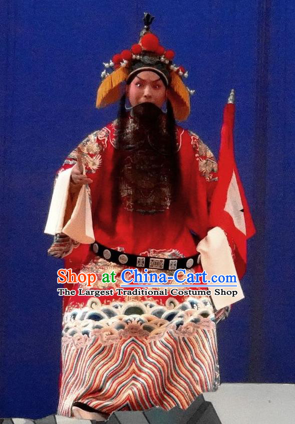 Xiang Yu Chinese Peking Opera Emperor Liu Bang Garment Costumes and Headwear Beijing Opera Lord Apparels Monarch Clothing