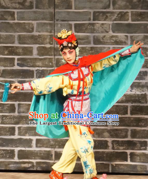 Chinese Beijing Opera Martial Female Apparels Seven Heros Five Gallants Costumes and Headpieces Traditional Peking Opera Swordswoman Dress Garment