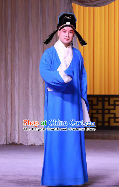 Hong Mu Ma Chou Chinese Peking Opera Young Male Garment Costumes and Headwear Beijing Opera Xiaosheng Scholar Apparels Clothing
