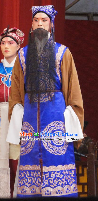 Daming Prefecture Chinese Peking Opera Elderly Male Garment Costumes and Headwear Beijing Opera Laosheng Apparels Clothing