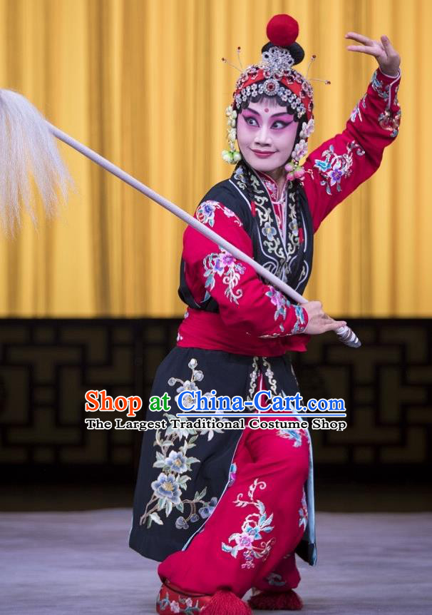 Chinese Beijing Opera Young Lady Apparels Yang Paifeng Costumes and Headpieces Traditional Peking Opera Martial Female Dress Garment