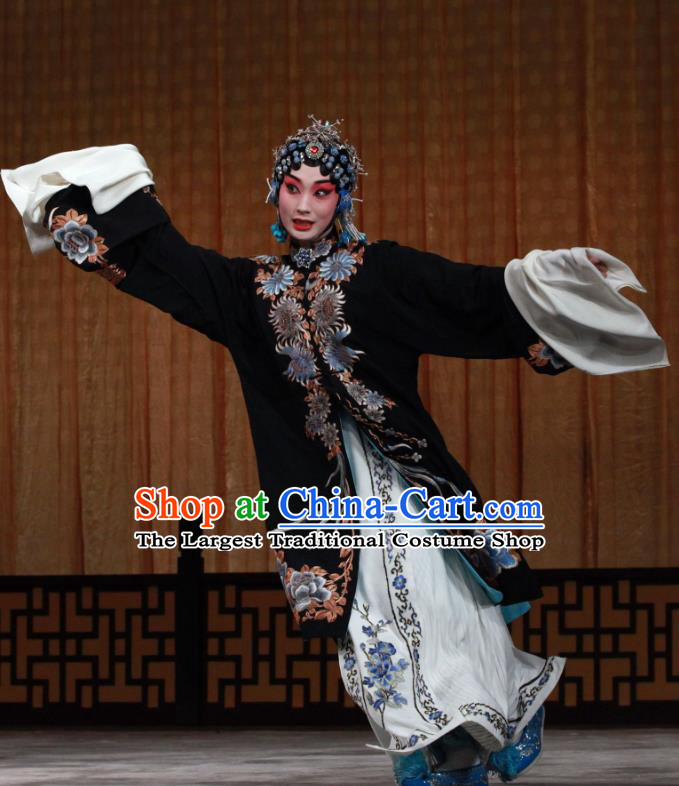 Chinese Beijing Opera Distress Woman Apparels Jiang You Guan Costumes and Headpieces Traditional Peking Opera Hua Tan Dress Young Mistress Garment