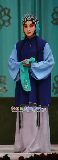 Chinese Beijing Opera Apparels Qing Shuang Sword Costumes and Headpieces Traditional Peking Opera Young Lady Dress Garment