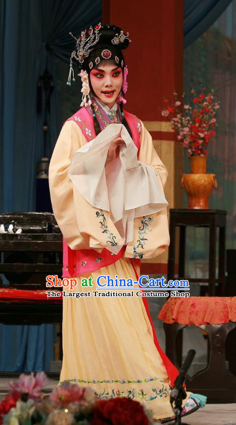 Chinese Beijing Opera Huadan Apparels Wu Zetian Costumes and Headpieces Traditional Peking Opera Young Lady Dress Shangguan Wan Er Garment