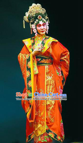 Chinese Beijing Opera Queen Wu Zetian Apparels Costumes and Headpieces Traditional Peking Opera Empress Dress Actress Wu Meiniang Garment