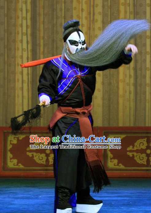 Mu Hu Guan Chinese Peking Opera Painted Role Garment Costumes and Headwear Beijing Opera Apparels Martial Male Gao Wang Clothing