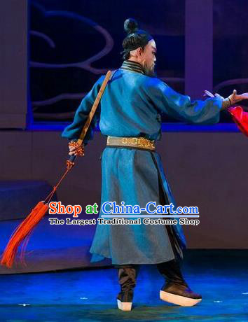 Lan Ruo Wu Geng Chinese Peking Opera Swordsman Yan Chixia Garment Costumes and Headwear Beijing Opera Hero Apparels Taoist Clothing