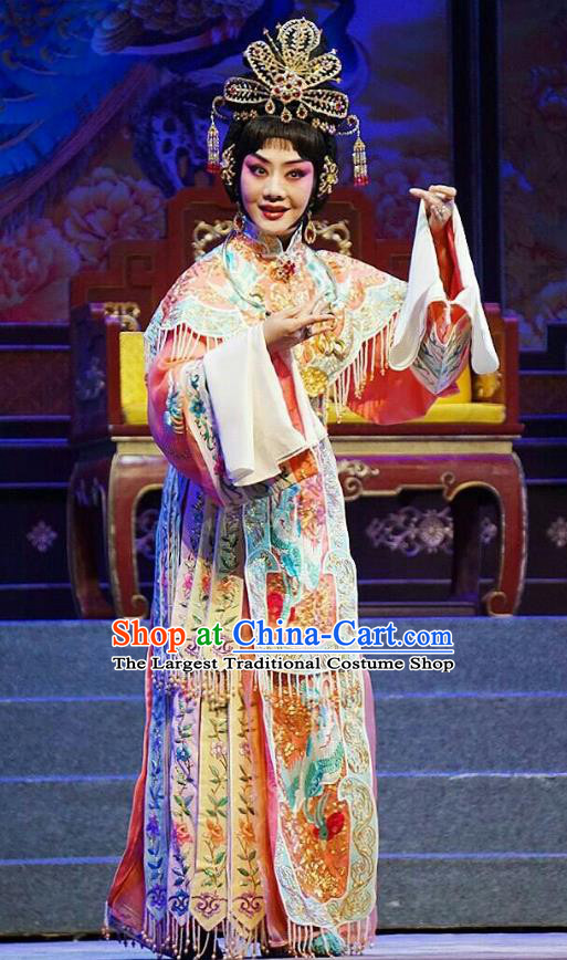 Chinese Beijing Opera Hua Tan Apparels Princess Changping Costumes and Headdress Traditional Peking Opera Young Female Dress Court Lady Garment