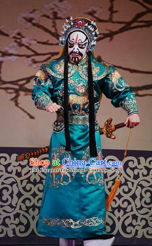 Princess Changping Chinese Peking Opera Wusheng Garment Costumes and Headwear Beijing Opera Martial Male Apparels Takefu Clothing