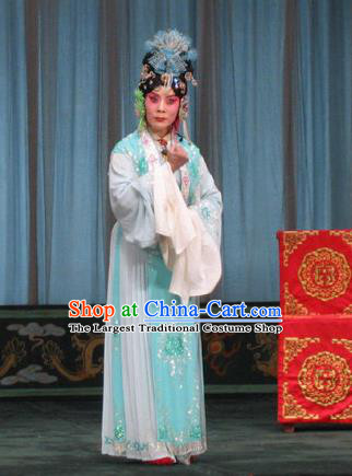 Chinese Beijing Opera Maidservant Garment The Dream Of Red Mansions Costumes and Hair Accessories Traditional Peking Opera Concubine Qiu Tong Dress Apparels