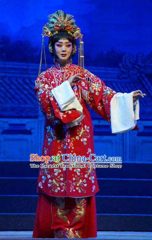 Chinese Beijing Opera Bride Apparels Princess Changping Costumes and Headdress Traditional Peking Opera Hua Tan Dress Wedding Garment