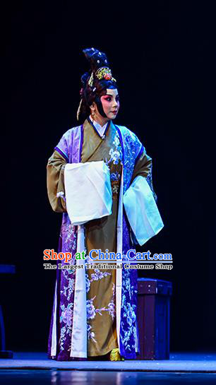 Chinese Beijing Opera Pantaloon Apparels Anecdote of Jian An Costumes and Headdress Traditional Peking Opera Elderly Female Dress Countess Garment