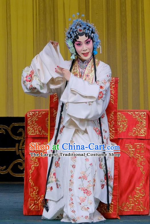 Chinese Beijing Opera Rich Lady Apparels Gai Rong Zhan Fu Costumes and Headdress Traditional Peking Opera Hua Tan Dress Young Female Garment