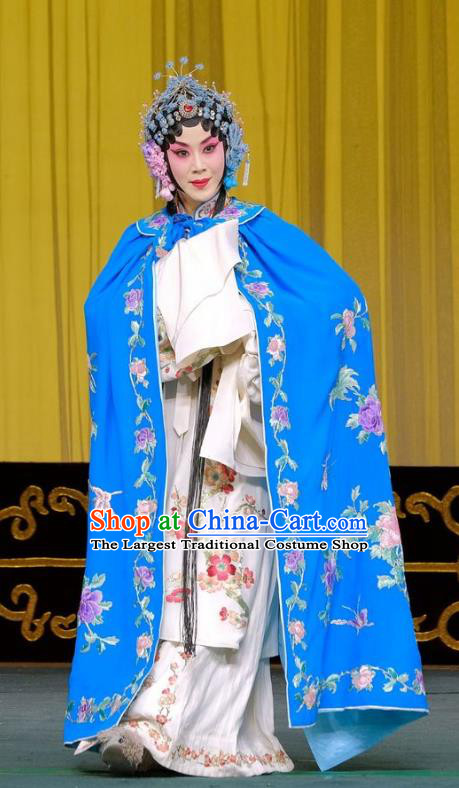 Chinese Beijing Opera Rich Lady Apparels Gai Rong Zhan Fu Costumes and Headdress Traditional Peking Opera Hua Tan Dress Young Female Garment