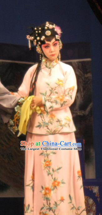 Chinese Ping Opera Young Lady Apparels Costumes and Headpieces Southeast Fly the Peacocks Traditional Pingju Opera Xiaodan Dress Garment