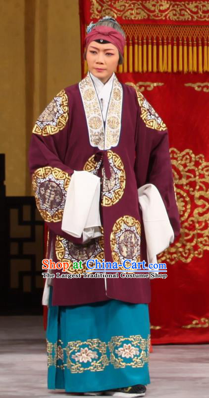Chinese Beijing Opera Rich Dame Garment Jin Yunu Costumes and Hair Accessories Traditional Peking Opera Pantaloon Dress Elderly Female Apparels