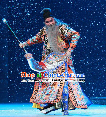 Xiang Lian Case Chinese Peking Opera Lord Wu Sangui Apparels Costumes and Headpieces Beijing Opera Elderly Male Garment General Armor Clothing