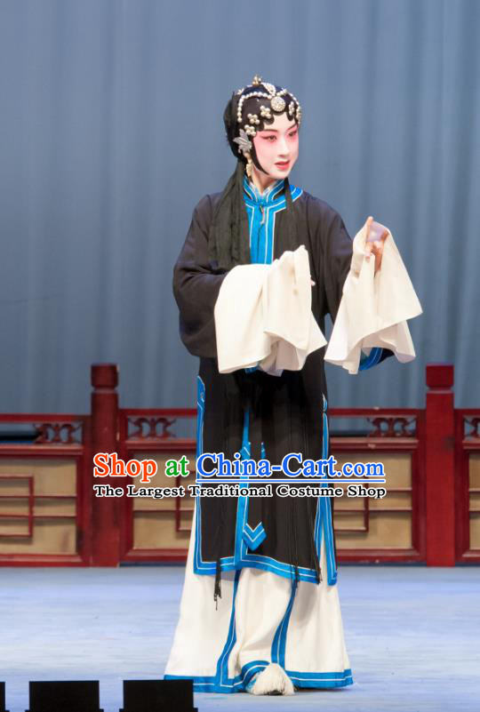 Chinese Ping Opera Distress Maiden Wang Baochuan Apparels Costumes and Headpieces Ban Yao Traditional Pingju Opera Dress Young Female Garment
