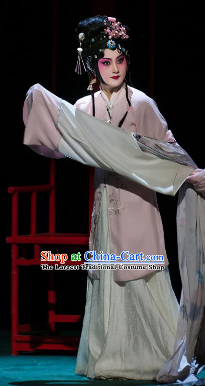 Chinese Beijing Opera Rich Female Garment Costumes and Hair Accessories Traditional Peking Opera Hua Tan Dress Diva Zhang Yingyue Apparels