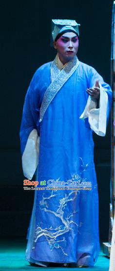 Chinese Peking Opera Young Male Apparels Costumes and Headpieces Beijing Opera Xiaosheng Garment Scholar Liu Ruoshi Clothing
