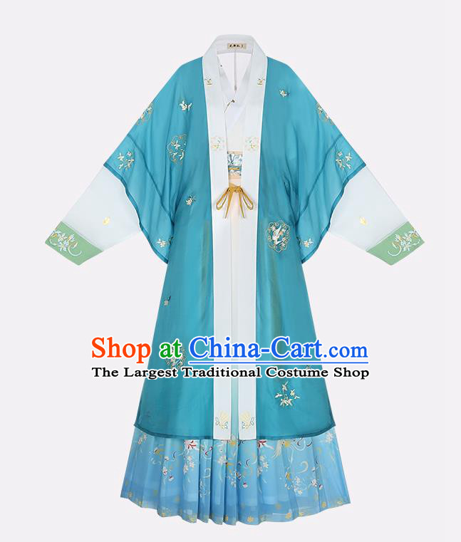 Chinese Ancient Court Lady Embroidered Hanfu Dress Traditional Song Dynasty Women Garment Royal Princess Historical Costumes
