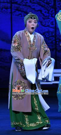 Chinese Ping Opera Elderly Dame Apparels Costumes and Headpieces Zhao Jintang Traditional Pingju Opera Pantaloon Dress Garment